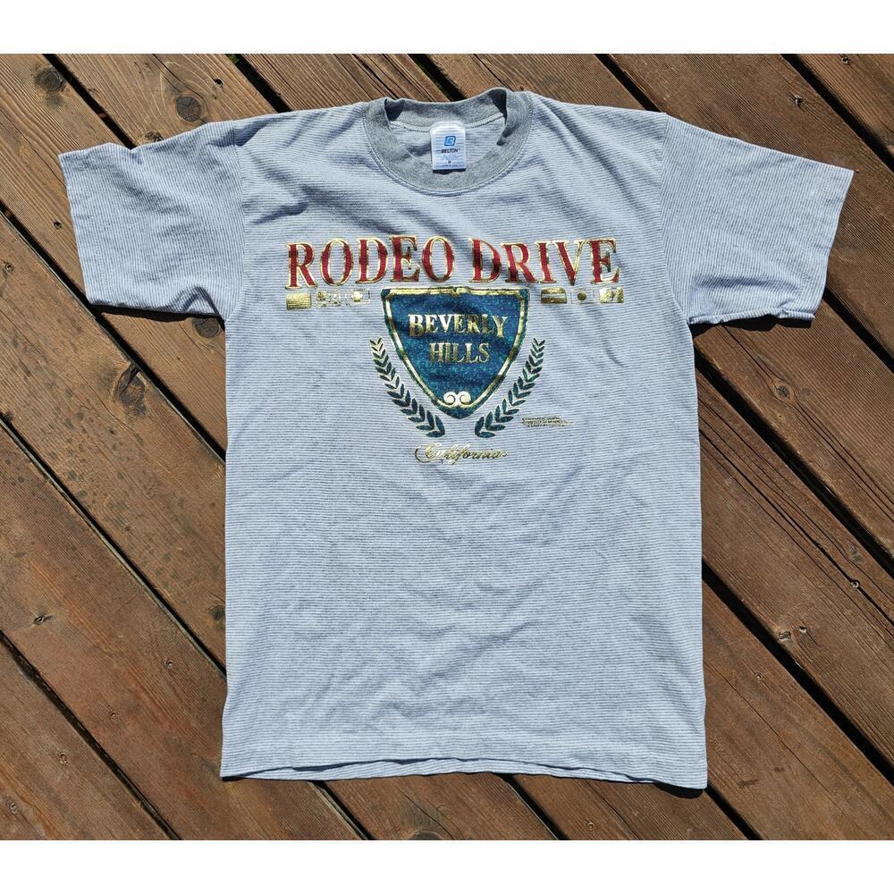 Vintage 1992 Beverly Hills Rodeo Drive T Shirt Belton Size Medium Single Stitch